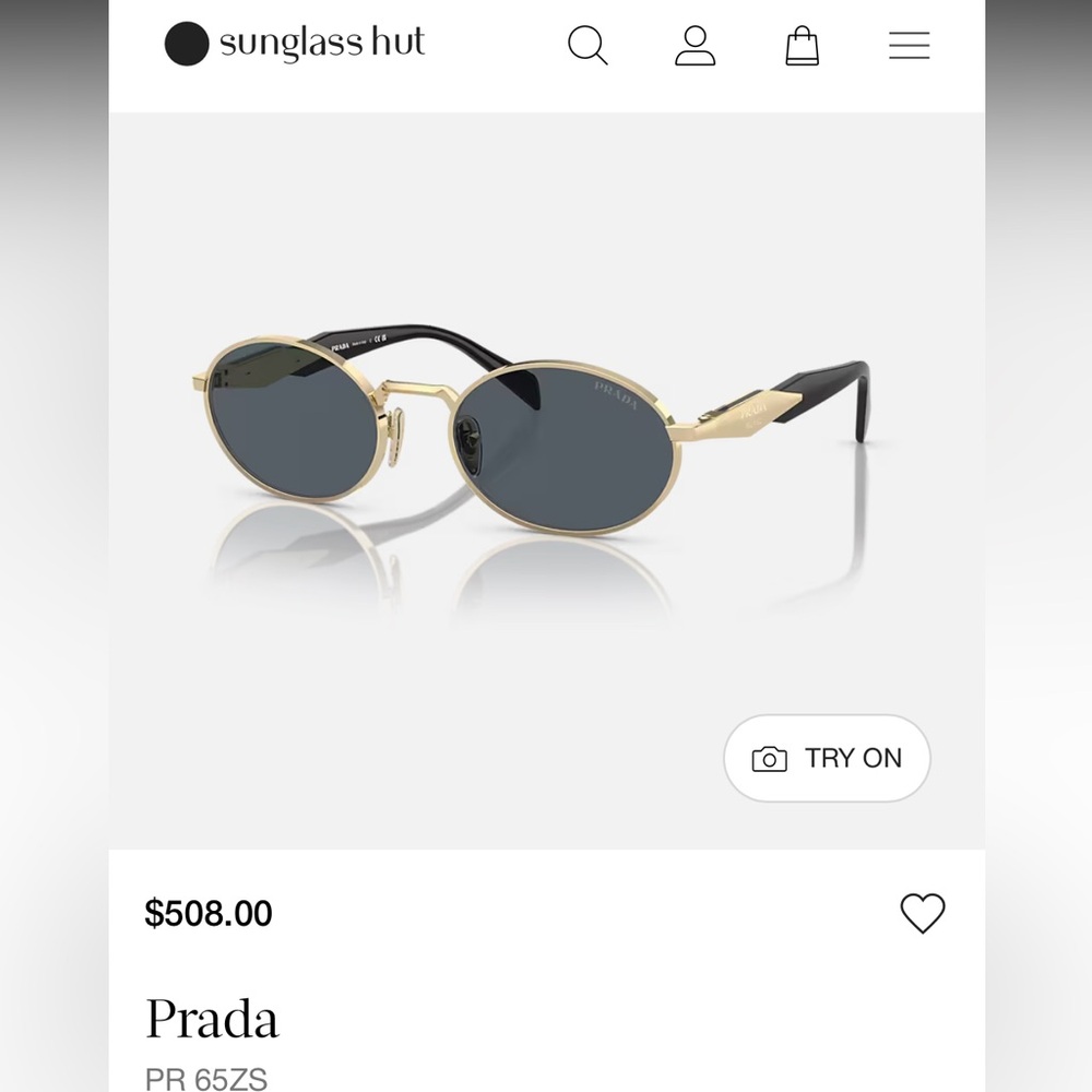 Prada Gold and Black Sunglasses